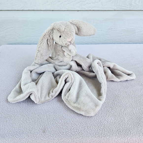 Jellycat London Baby Bashful Beige Bunny Soother Lovey Security Blanket Plush - Picture 1 of 13